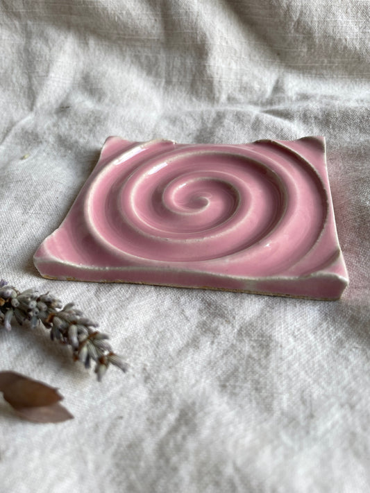 Candy Floss Pink Rectangular Soap Dish