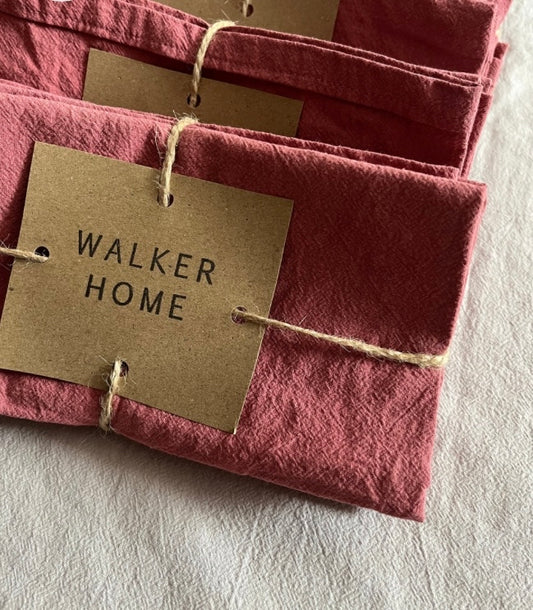 Handmade washed cotton napkin bundle - Rose