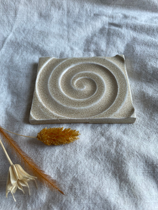 Cream Rectangular Soap Dish
