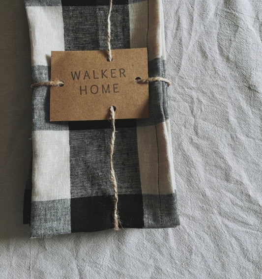 Large Linen Gingham napkin pair