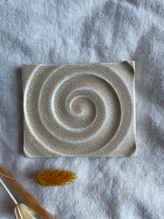 Cream Rectangular Soap Dish