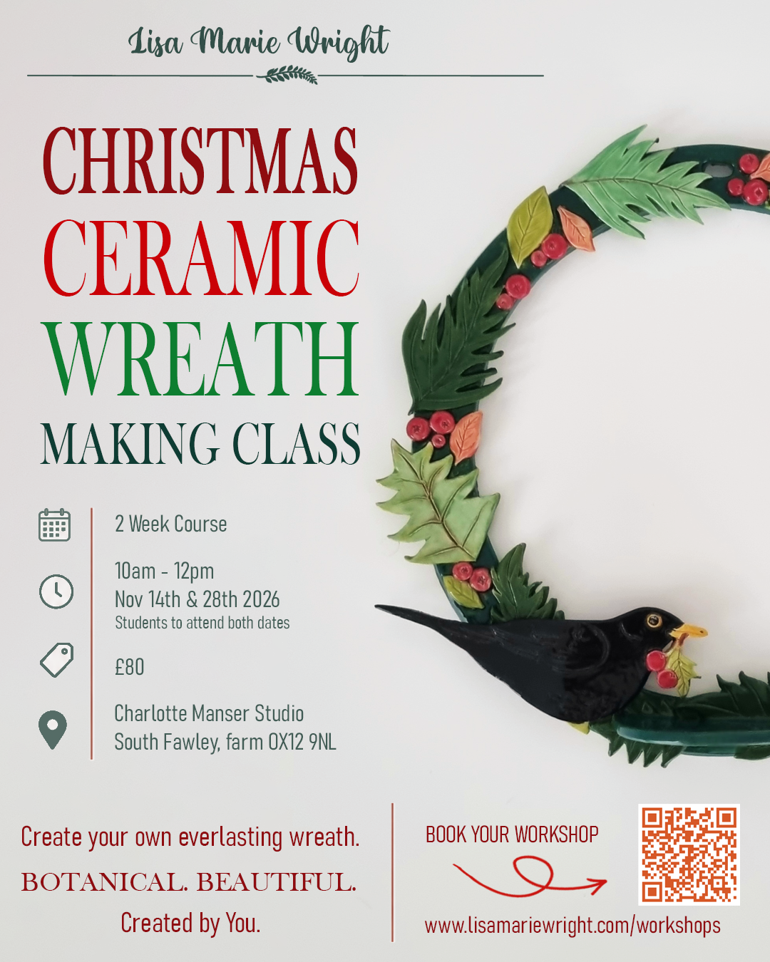 Christmas Ceramic Wreath Workshop
