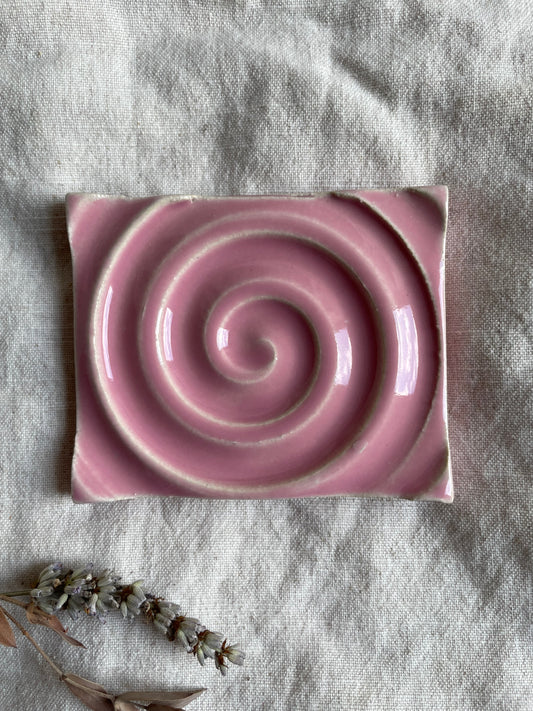 Candy Floss Pink Rectangular Soap Dish