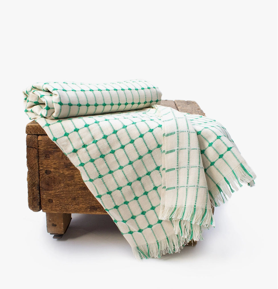 Tanzanian Hand Woven Cotton Grid Table Cloths (various colours)