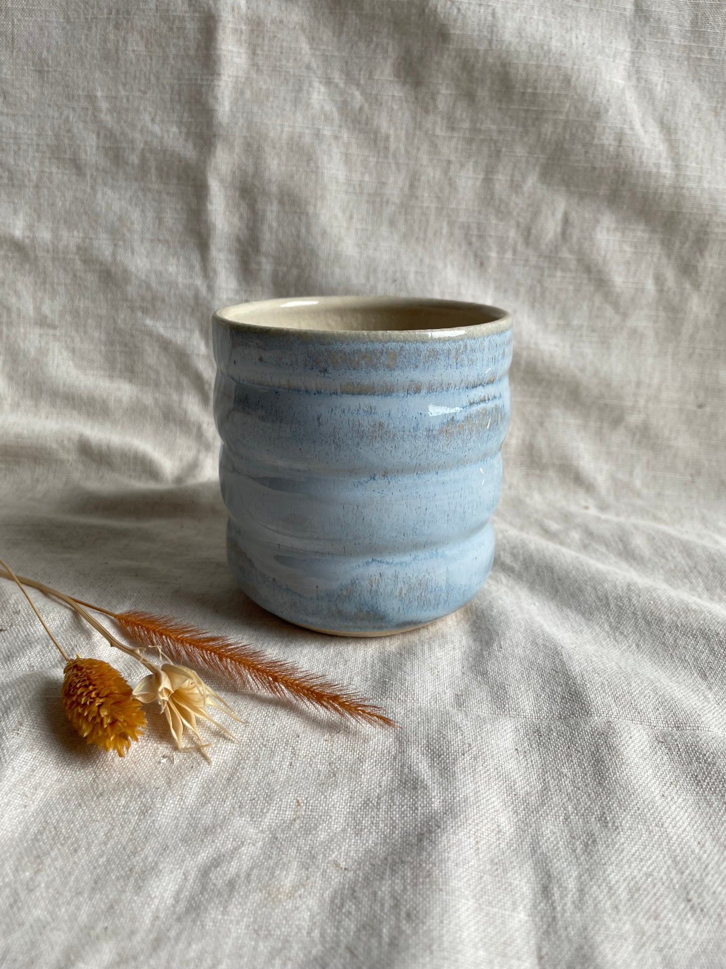 Sky Blue Bubble Ceramic Cup or Planter 350ml