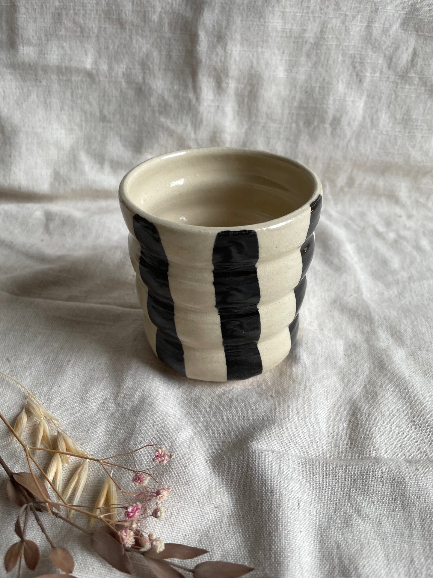 Stripe Bubble Ceramic Cup or Planter 350ml