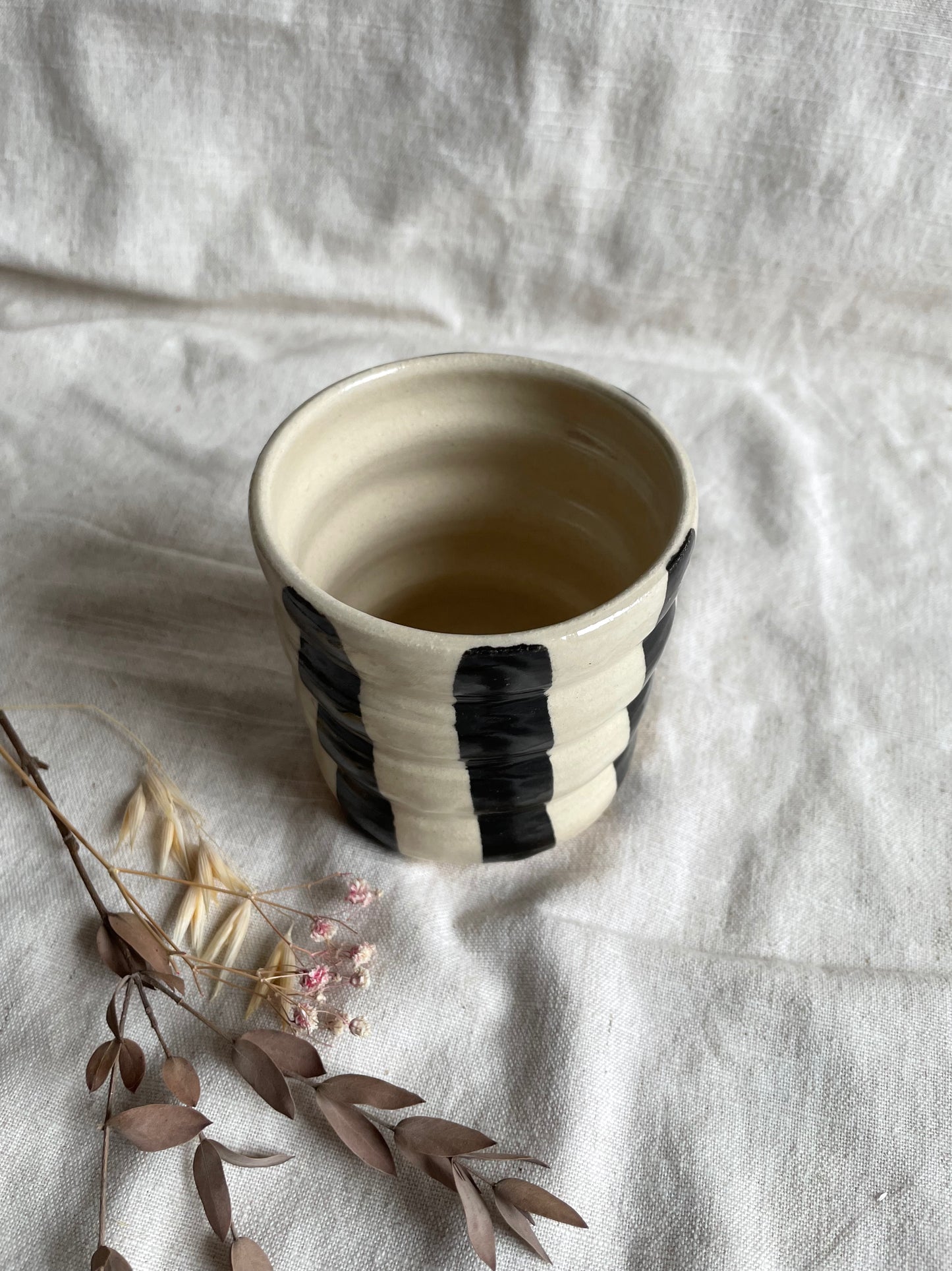 Stripe Bubble Ceramic Cup or Planter 350ml