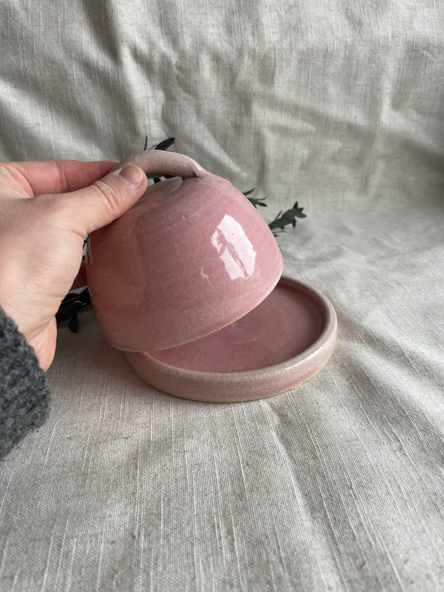 Candy Floss Pink Butter Dish