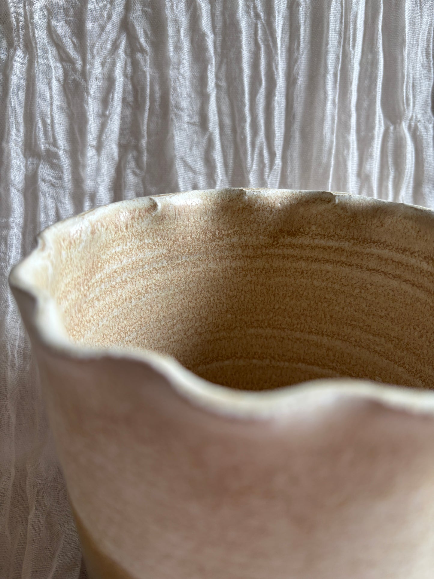 Bamboo Scalloped Planter