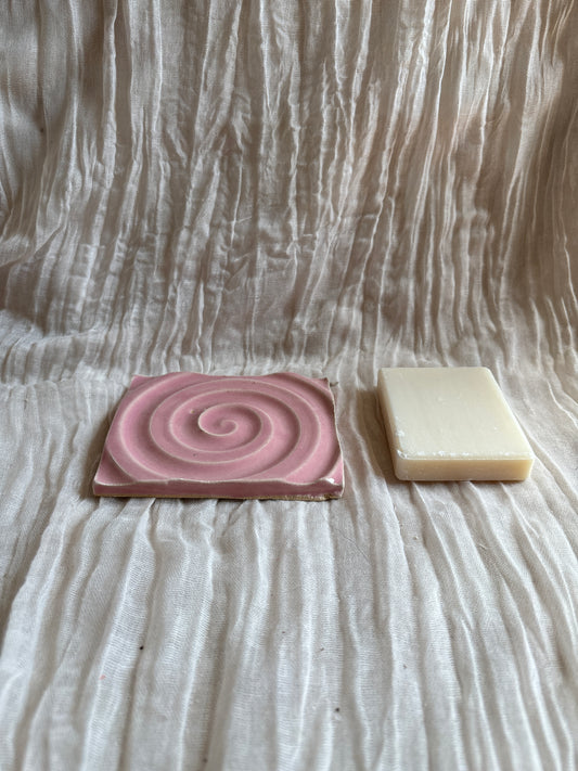 Candy Floss Pink Rectangular Soap Dish