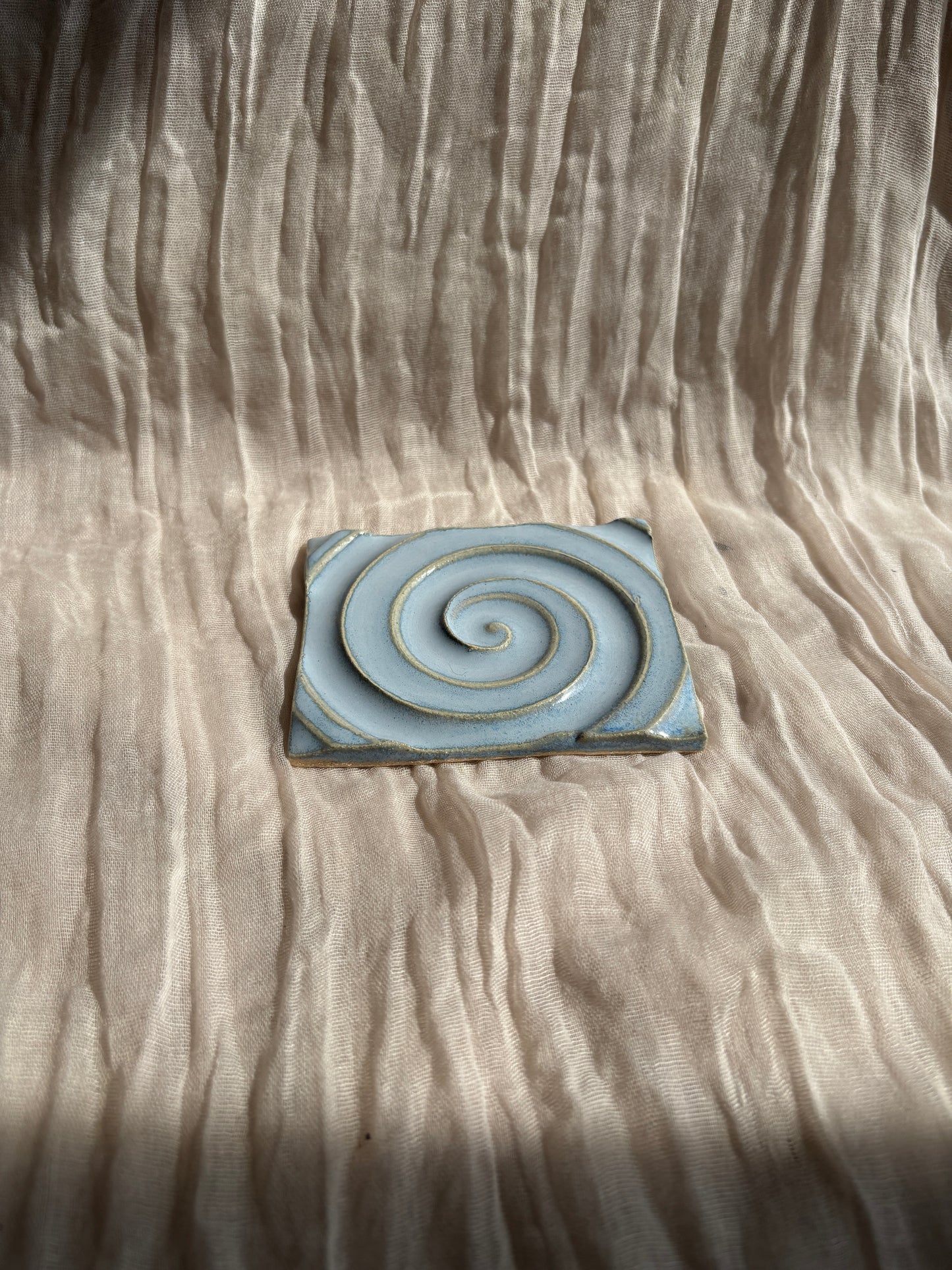 Sky Blue Rectangular Soap Dish