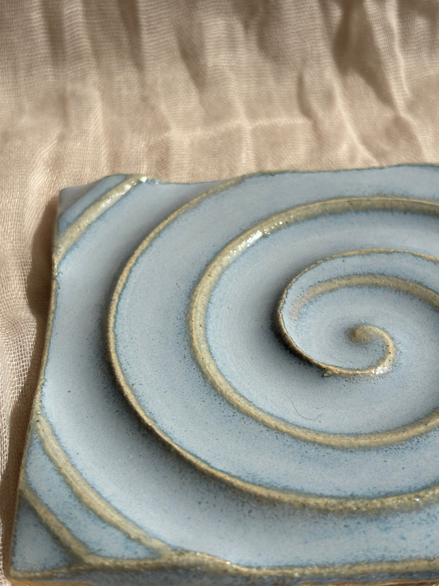Sky Blue Rectangular Soap Dish