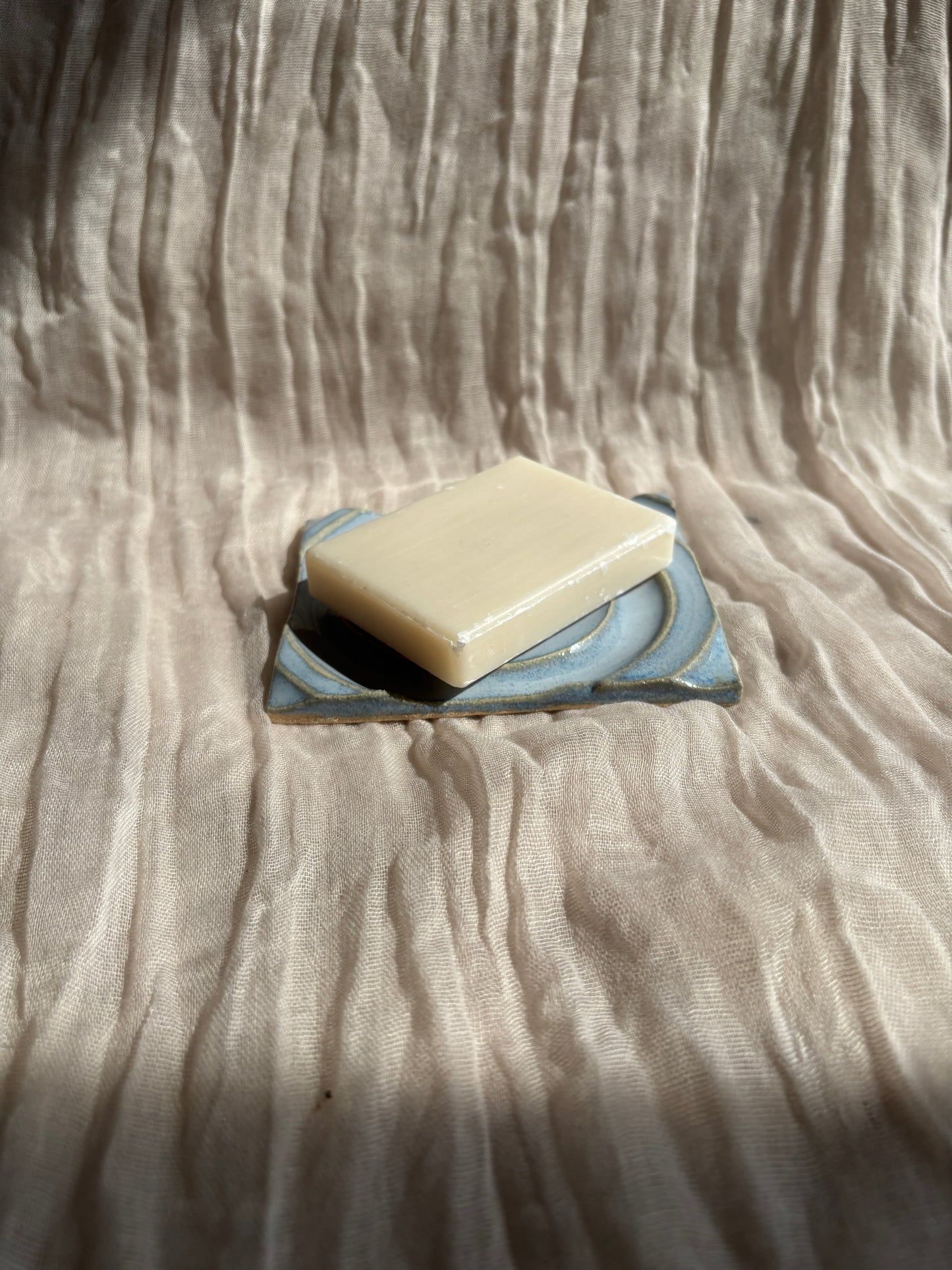 Sky Blue Rectangular Soap Dish