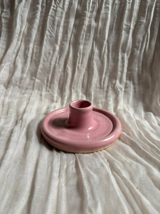 Candy Floss Pink Candlestick Holder