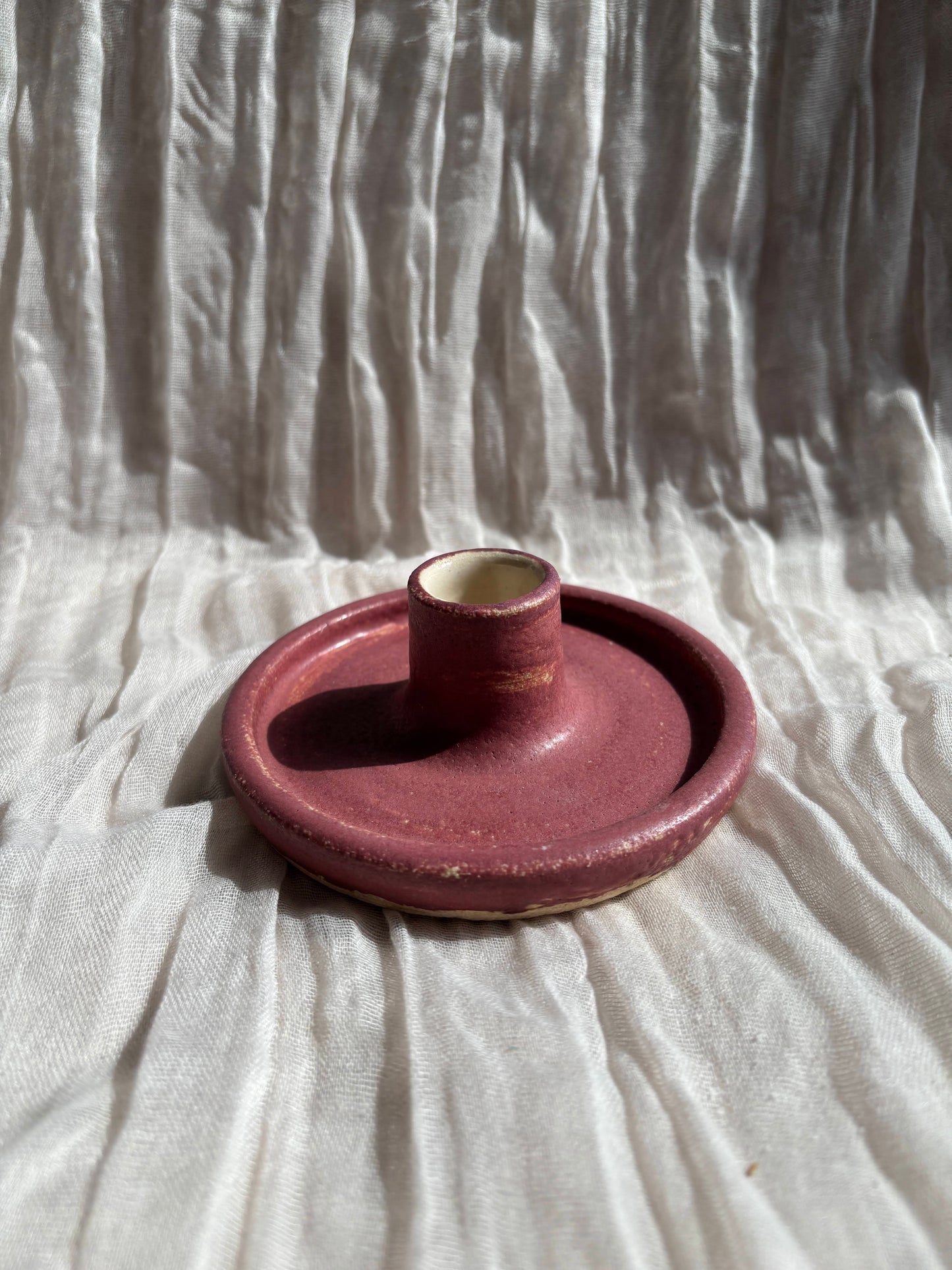 Dark Pink Candlestick Holder