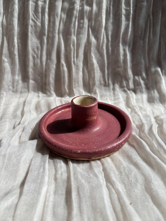 Dark Pink Candlestick Holder