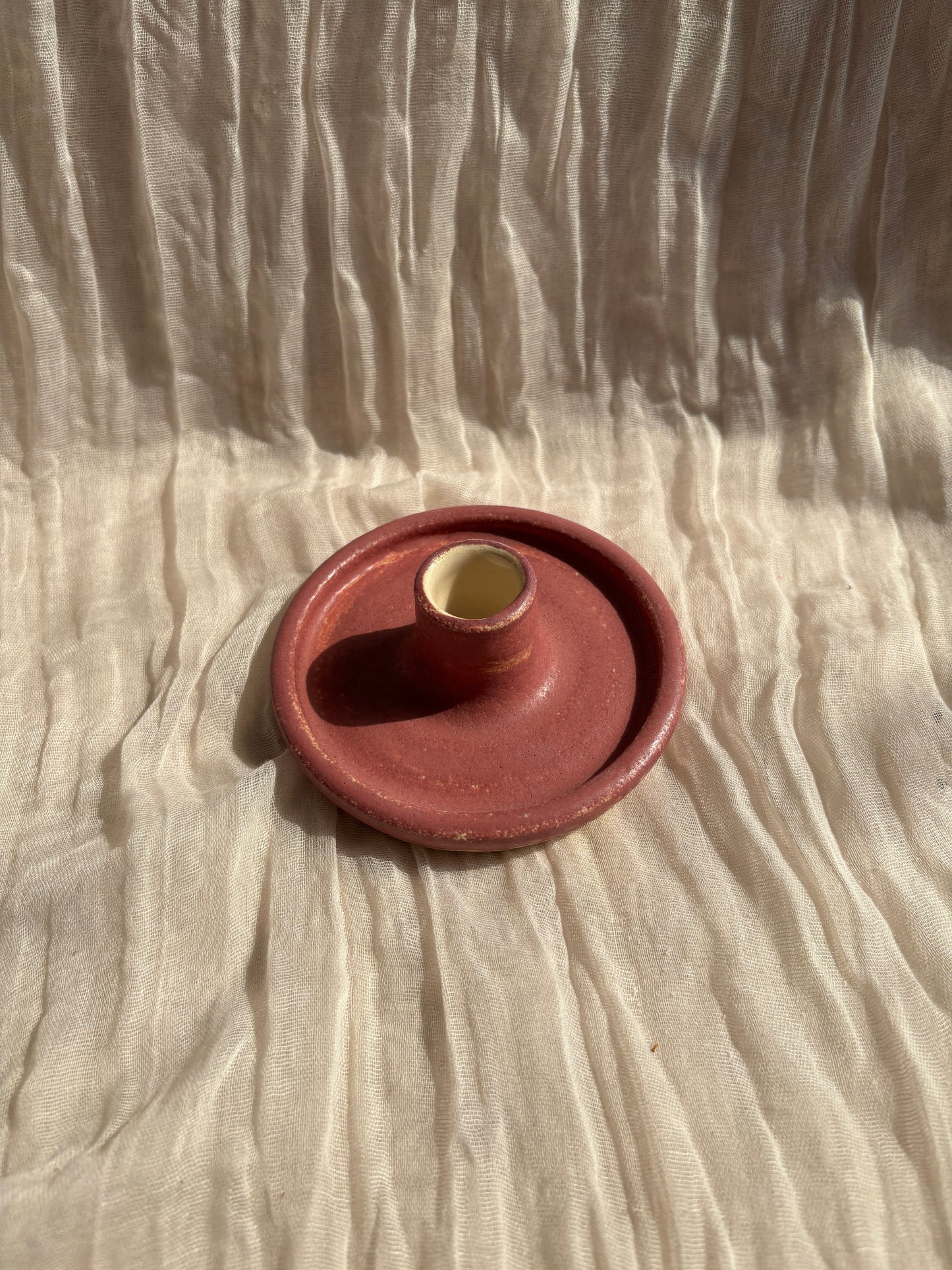 Dark Pink Candlestick Holder