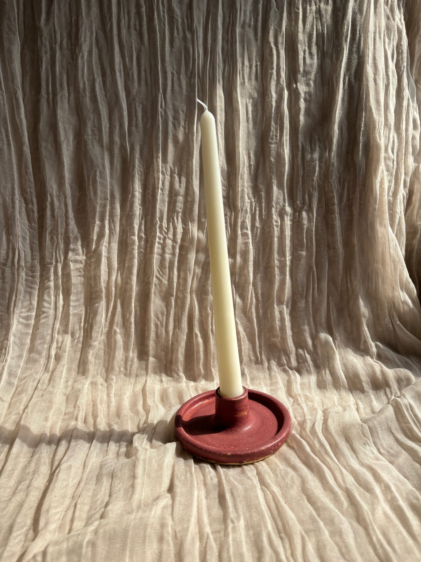 Dark Pink Candlestick Holder