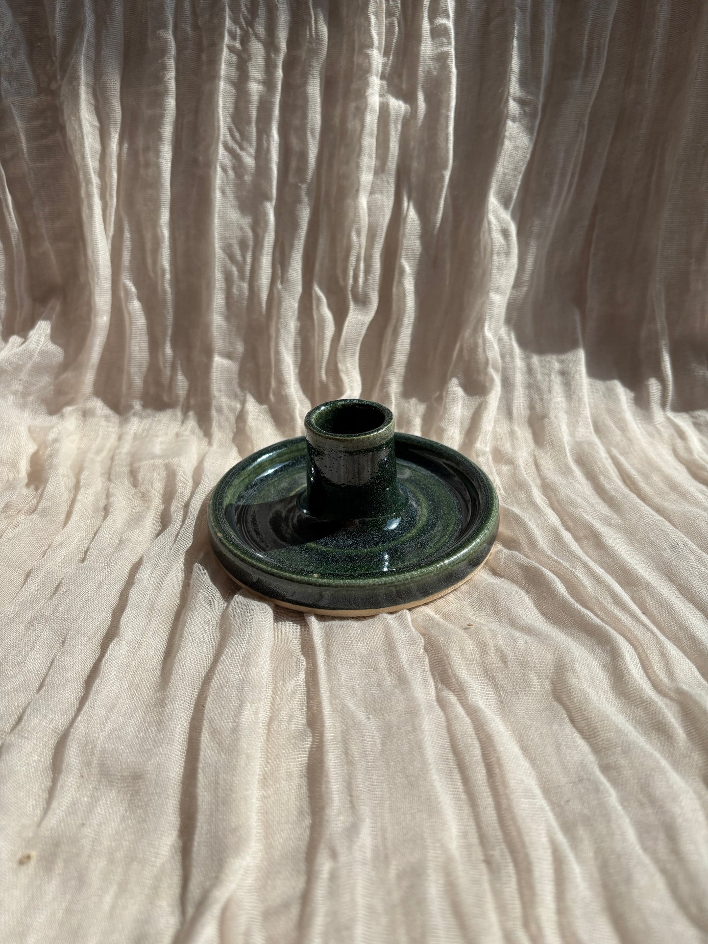 Green Candlestick Holder