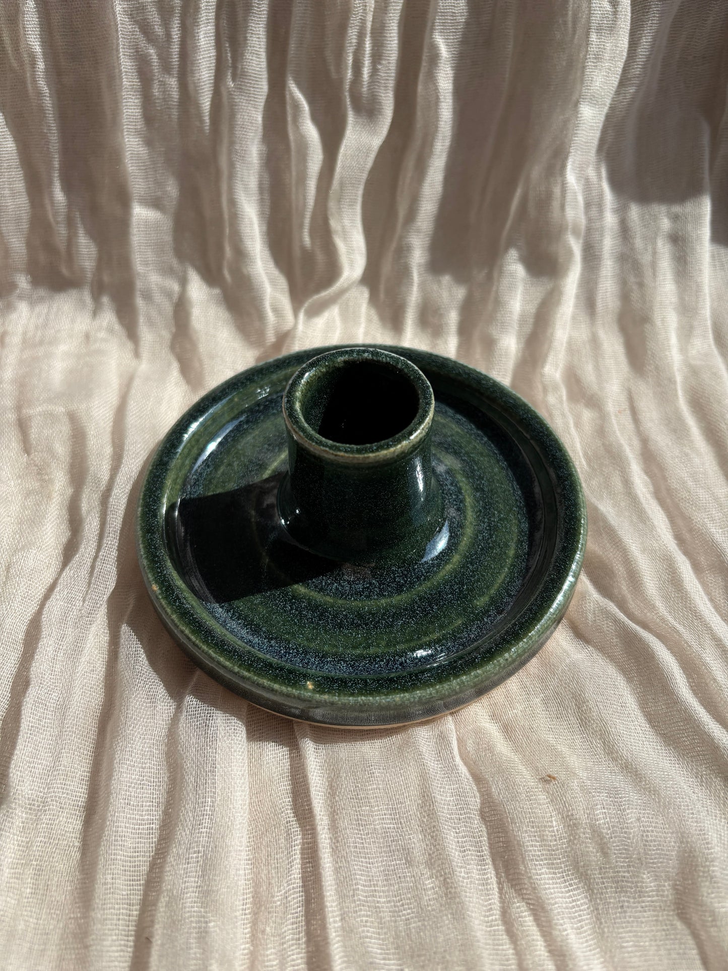 Green Candlestick Holder