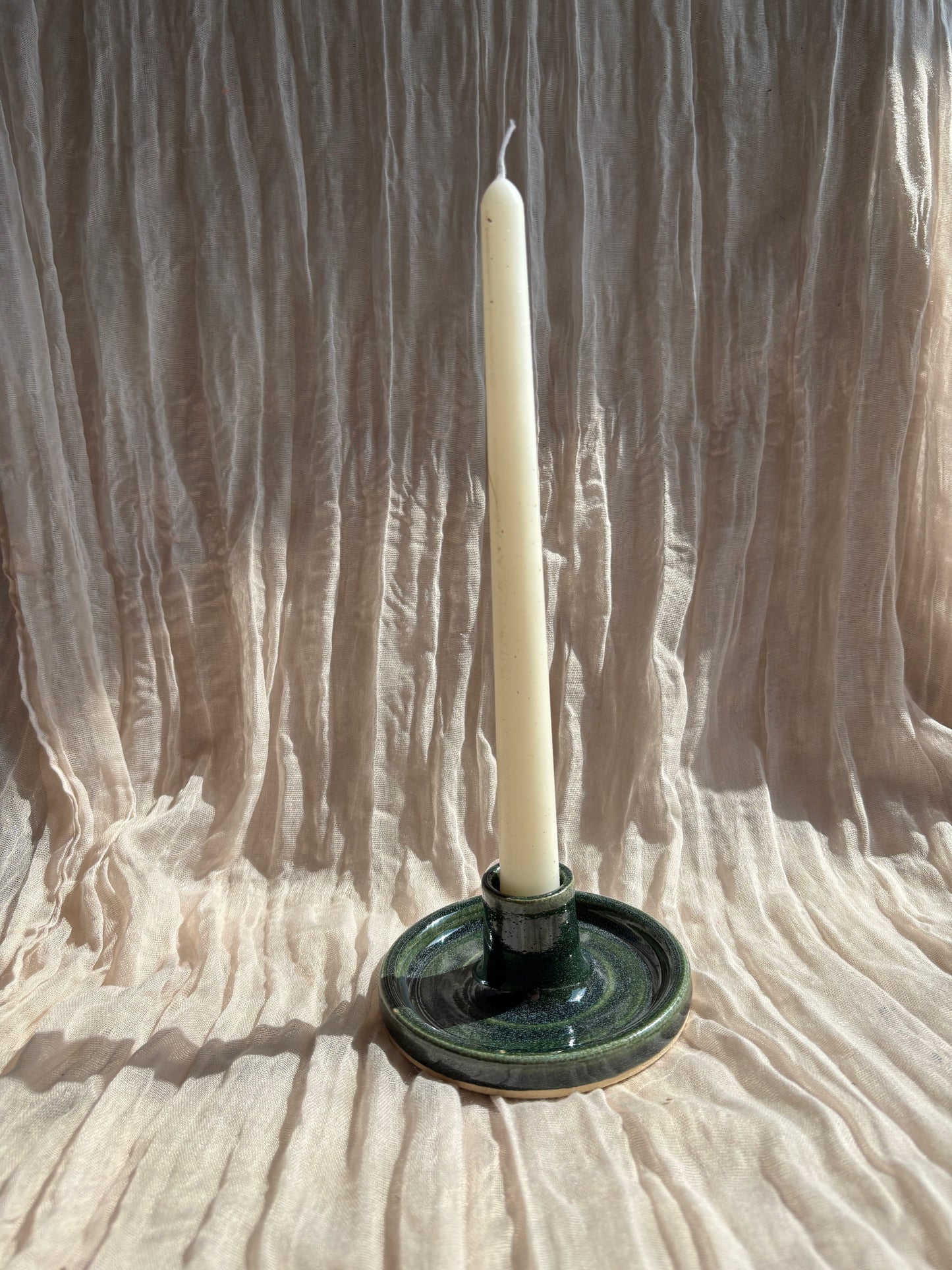 Green Candlestick Holder