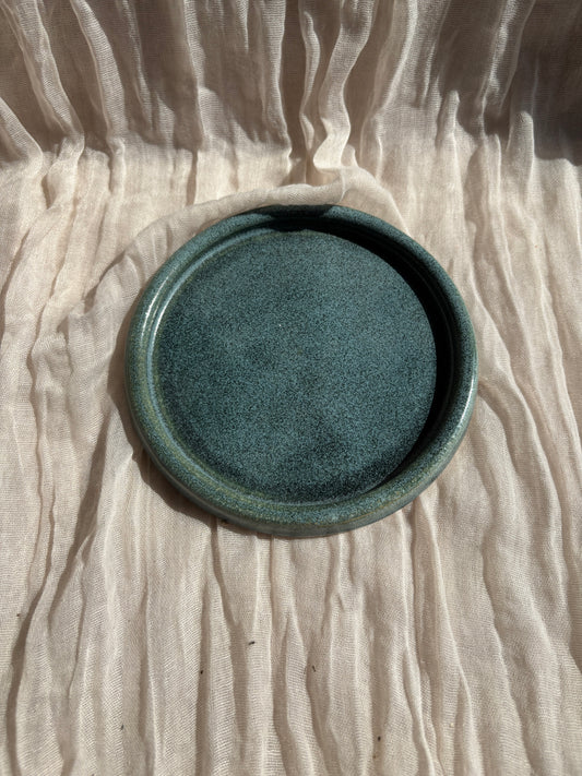 Green Cake Plate
