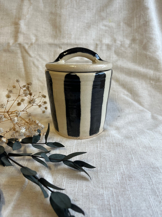 Stripe Butter Crock