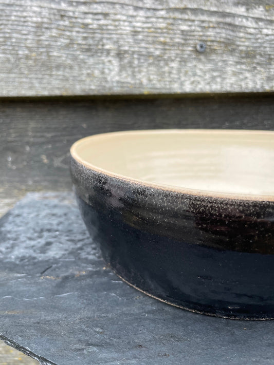 Black and white pasta bowl