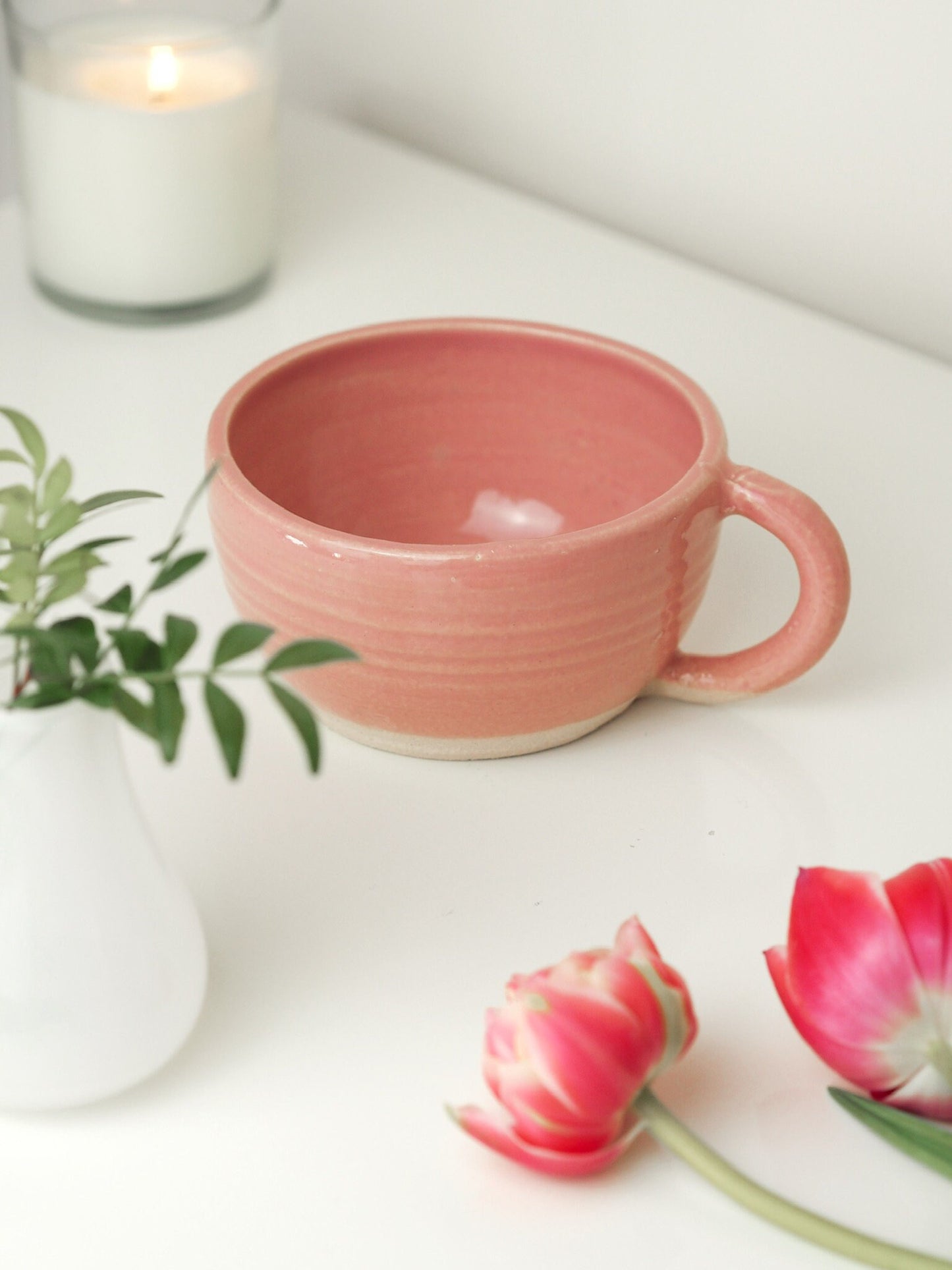 Candy Floss Pink Cappuccino mug